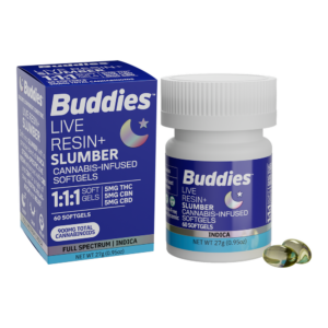 Buddies | Slumber Live Resin+ Soft Gels | 1:1:1 THC:CBD:CBN | 60pk | 900mg