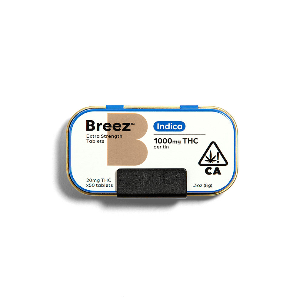 Breez | Extra Strength | Indica Tablet Tin | 1000mg