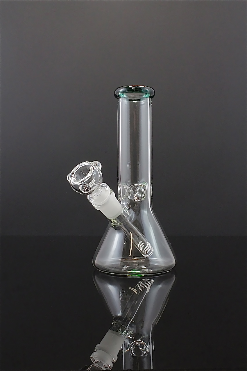 #29 Mini Glass Bong with color mouthpiece