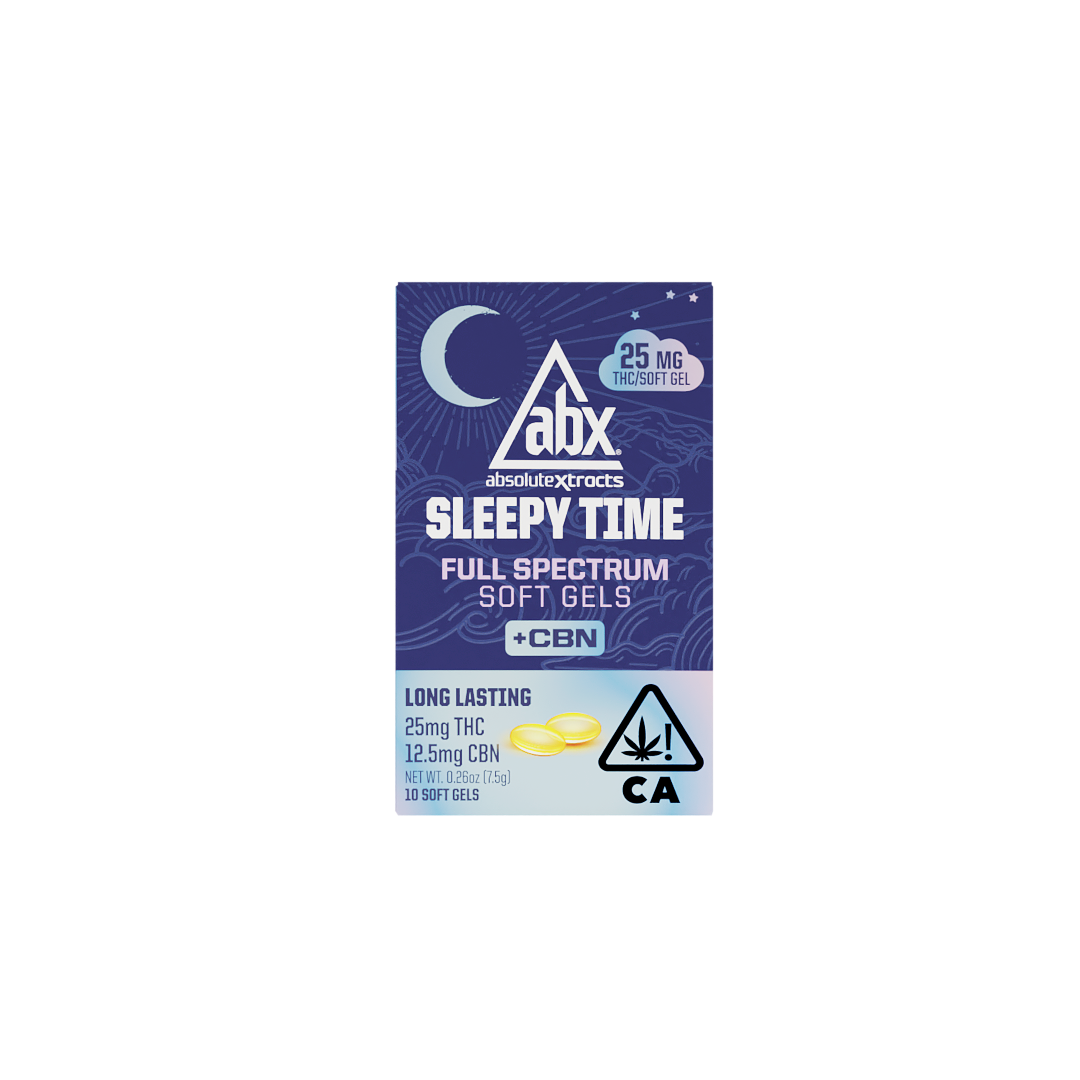 AbsoluteXtracts | Sleepy Time | Solventless + CBN | Soft Gels 25mg | 10pk | 250mg