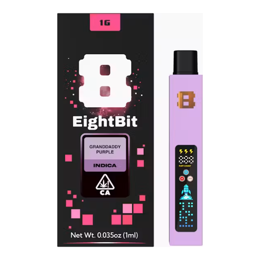 8Bit | Granddaddy Purple | Live Rosin Infused All-In-One Vape | 1g