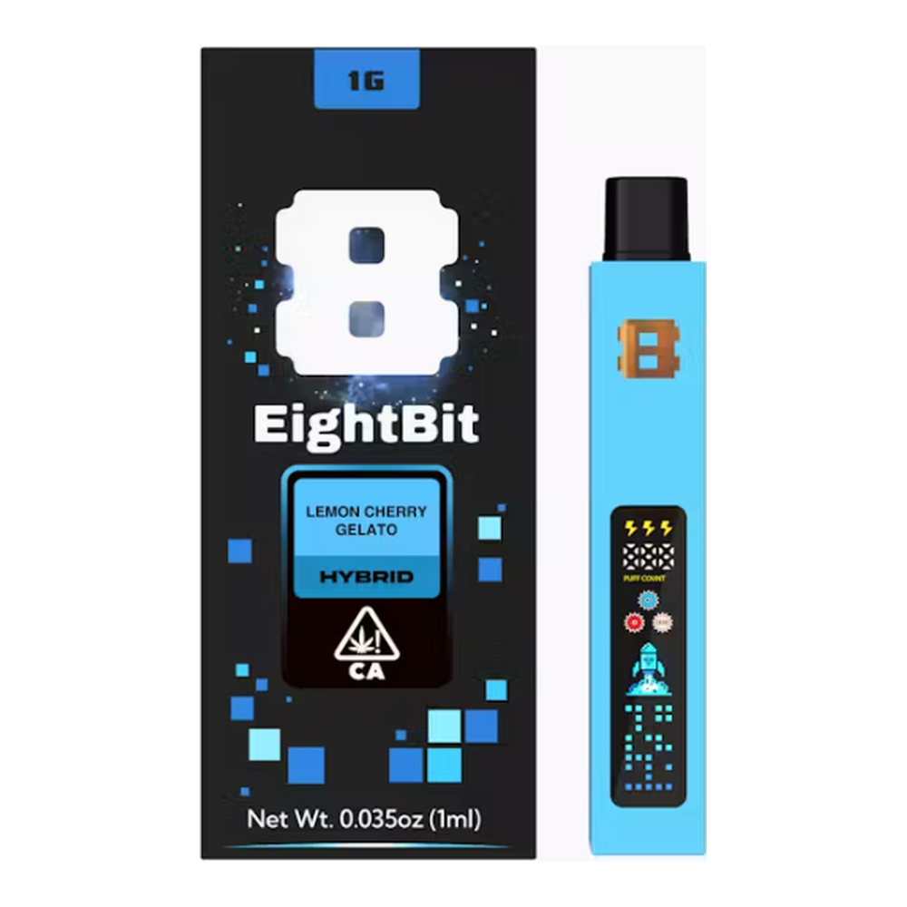 8Bit | Lemon Cherry Gelato | Live Rosin Infused All-In-One Vape | 1g