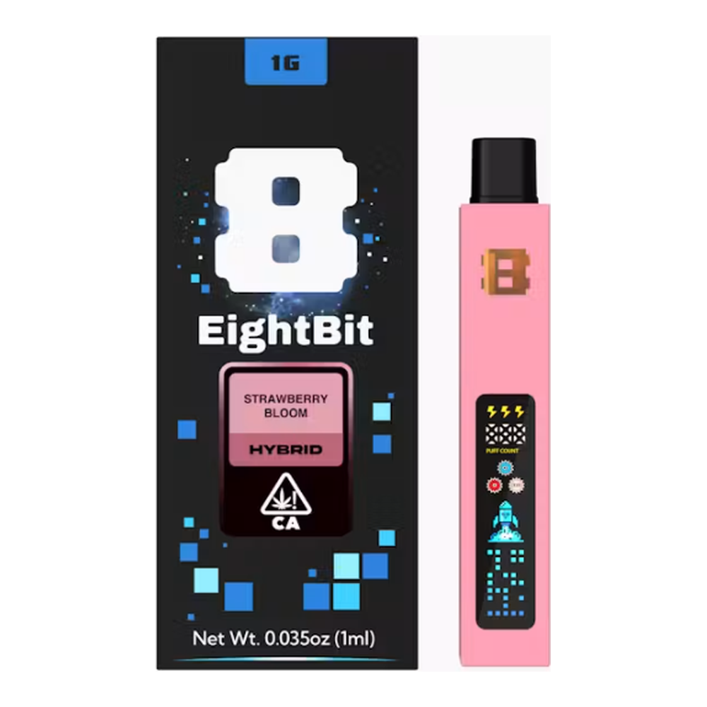 8Bit | Strawberry Bloom | Live Rosin Infused All-In-One Vape | 1g
