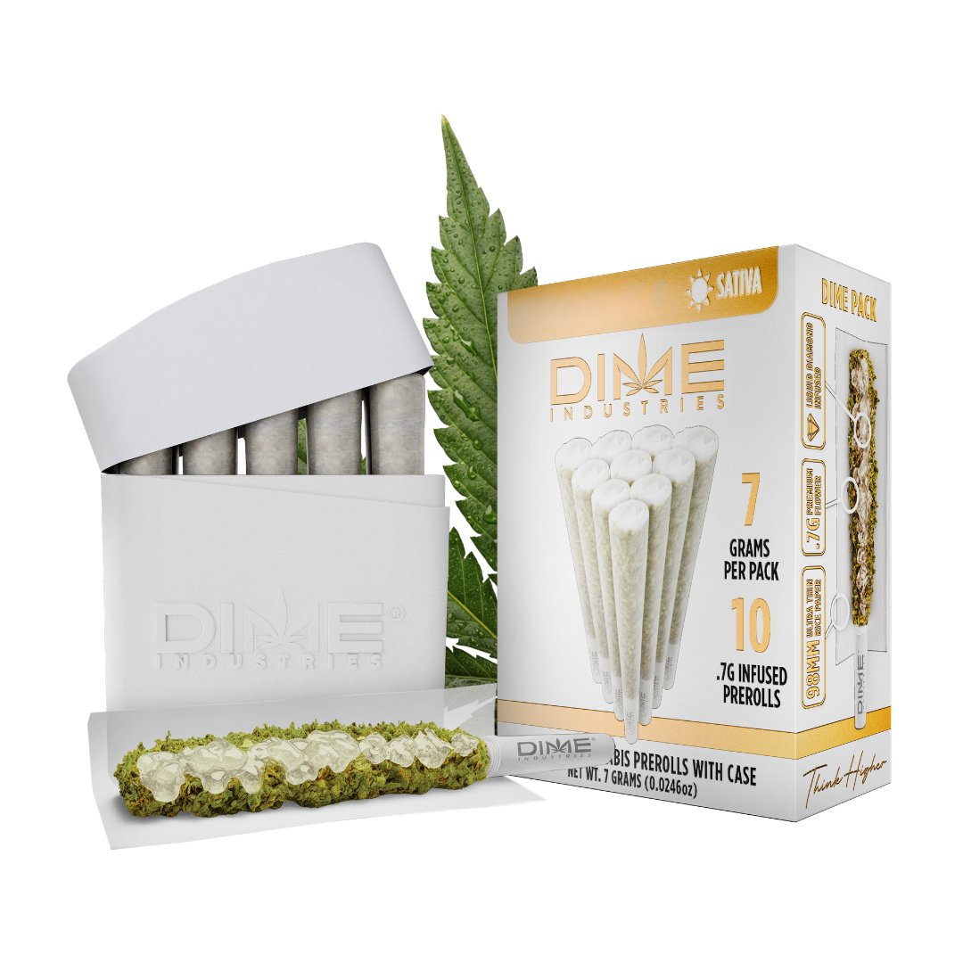 Dime Industries | Strawberry Cough | Dime Pack | Diamond Infused Pre-Roll 10pk | 7g