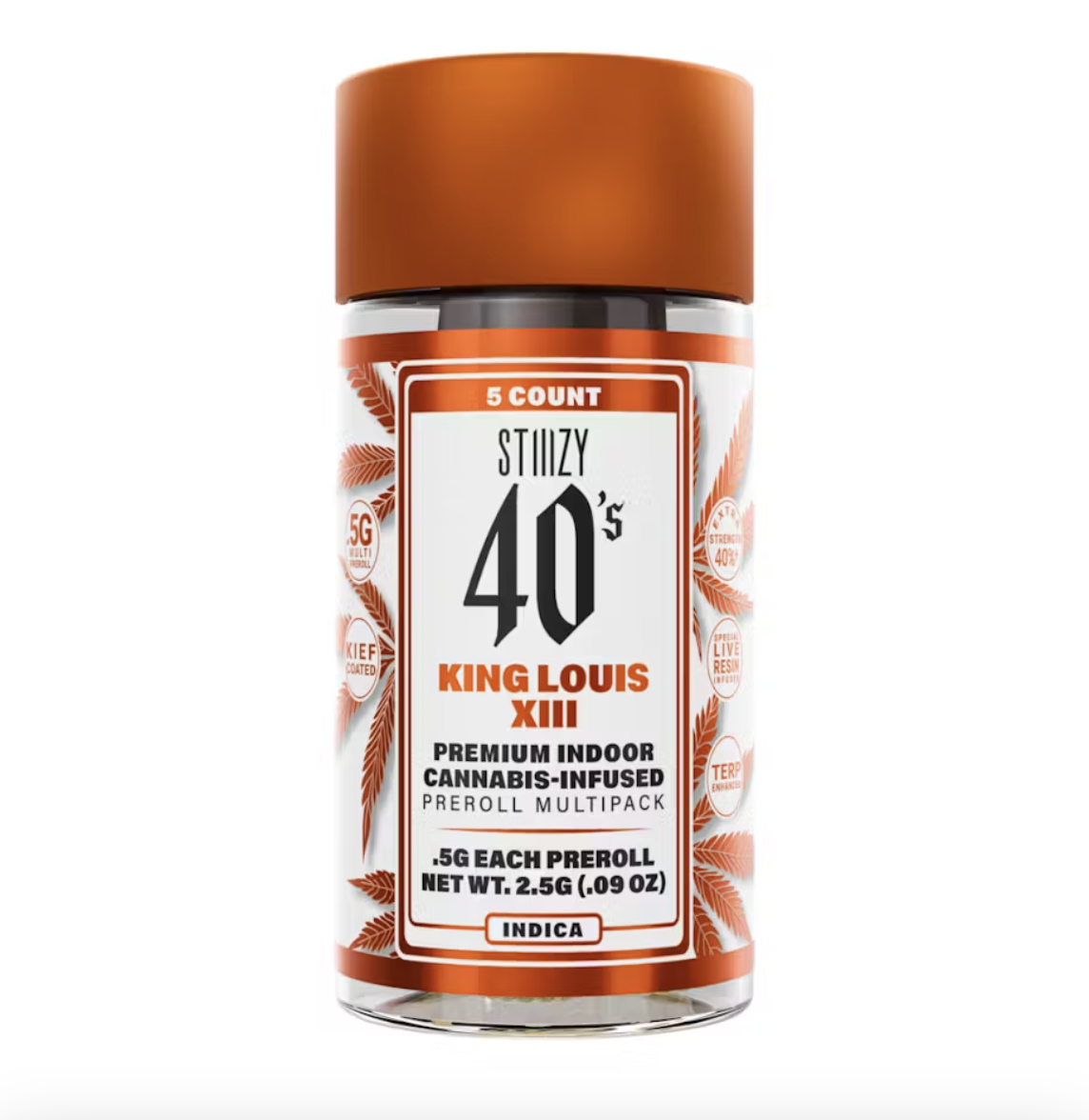 STIIIZY | King Louis XIII | 40's Infused Pre-Roll 5pk | 2.5g