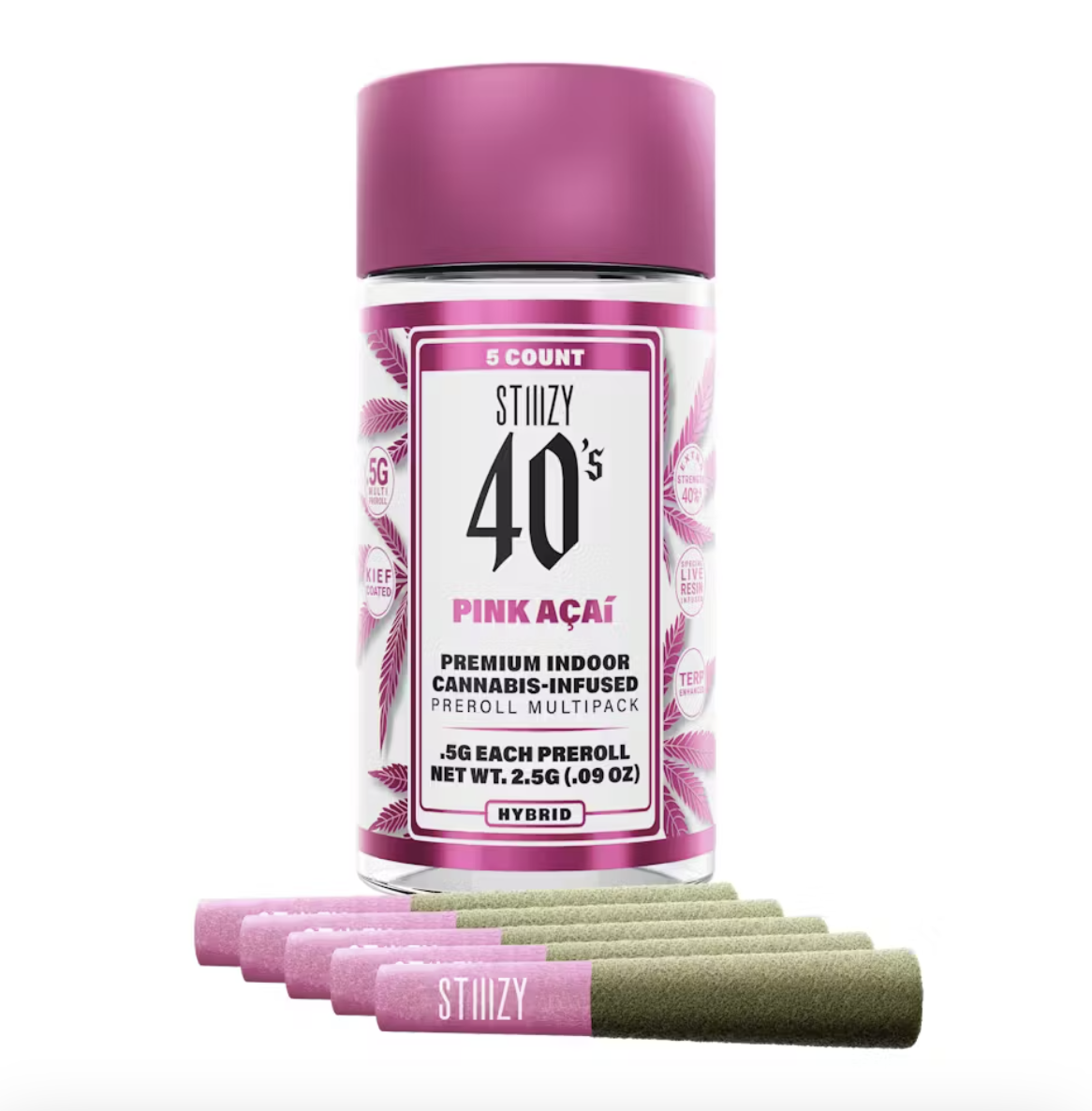 STIIIZY | Pink Acai | 40's Infused Pre-Roll 5pk | 2.5g