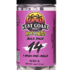 West Coast Treez | Hindu Kush | Sungrown Pre-Roll 14pk | 14g