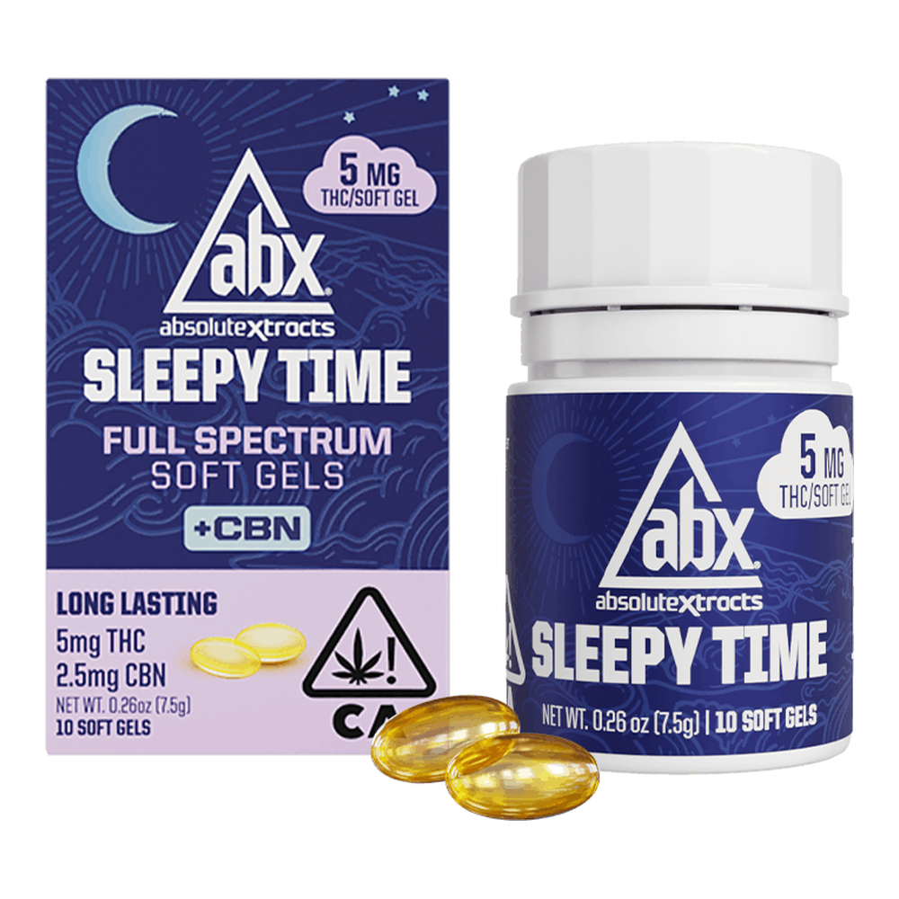 AbsoluteXtracts | Sleepy Time | Solventless + CBN | Soft Gels 5mg | 10pk | 50mg