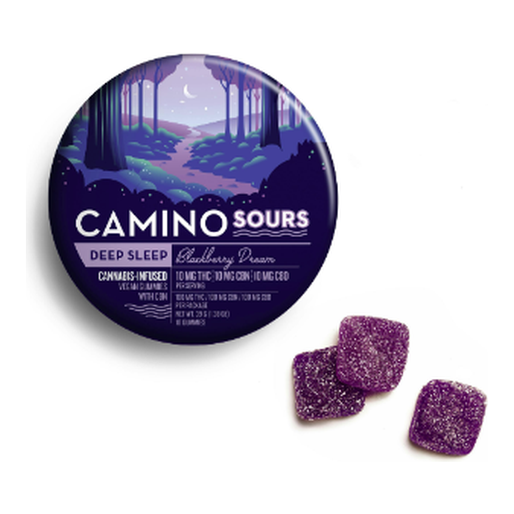 Camino | Sours Blackberry Dream 1:1:1 | Deep Sleep | CBN Gummies | 10pk | 100mg