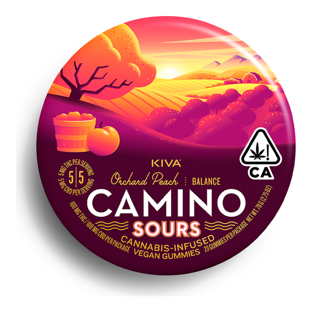 Camino | Sours Orchard Peach 1:1 | Balance | CBD Gummies | 10pk | 100mg