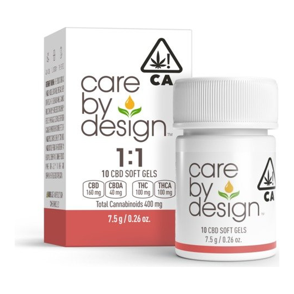 Care By Design | 1:1 CBD | Soft Gels | 10mg : 10pk | 100mg