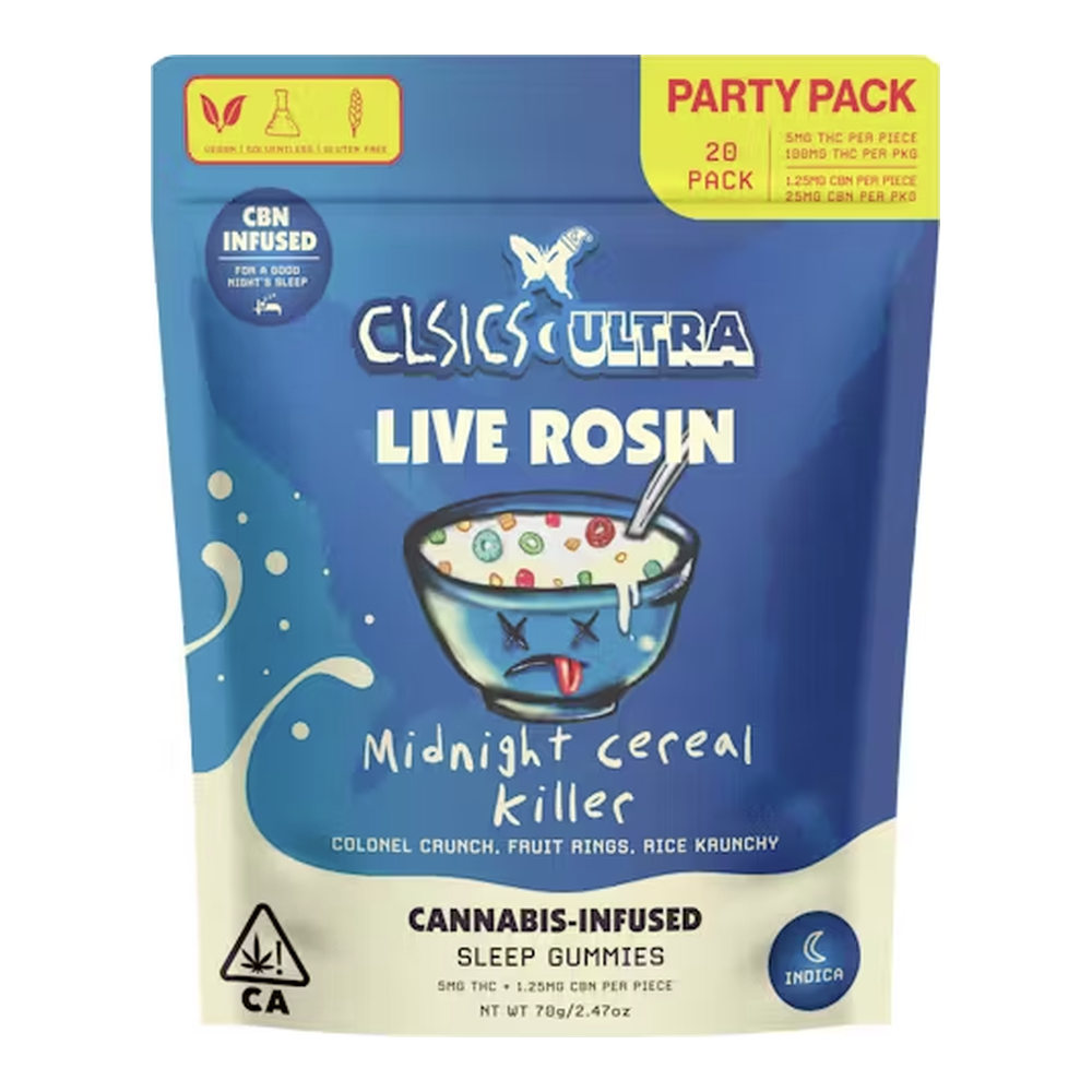 CLSICS | Midnight Cereal Killer | 20pk | Live Rosin CBN Gummies | 100mg