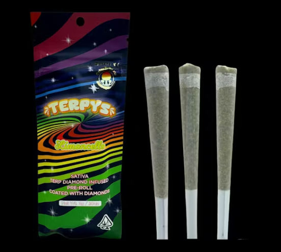 Crème De Canna | Limoncello | Terpys Diamond Infused Pre-Roll 3pk | 3g