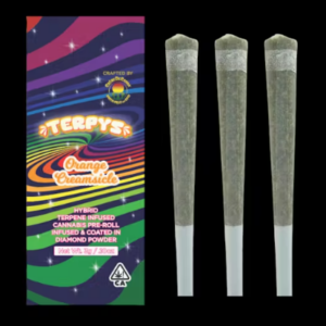 Crème De Canna | Orange Creamsicle | Terpys Diamond Infused Pre-Roll 3pk | 3g