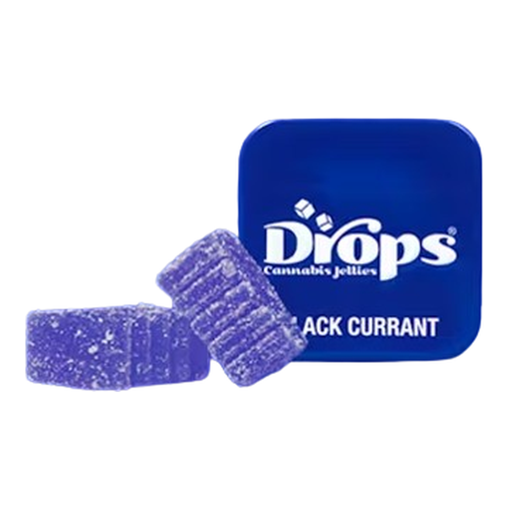 Drops | Black Currant | 1:1:1 THC:CBN:CBD | Strain-Specific Live Rosin Infused Jellies | 2pc | 100mg