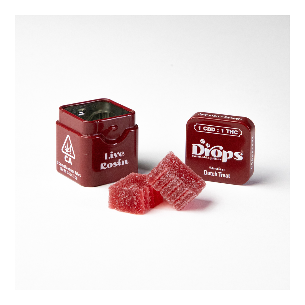 Drops | Cranberry | Strain-Specific Live Rosin Infused Jellies | 2pc | 50mg