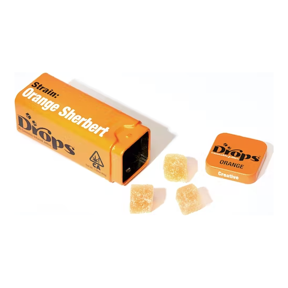Drops | Orange | Strain-Specific Live Rosin Infused Jellies | 20pc | 100mg