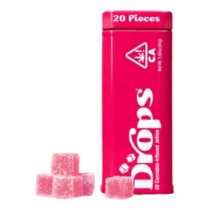 Raspberry 1:2 CBD:THC Strain-Specific Live Rosin Infused Jellies 20pc (100mg)
