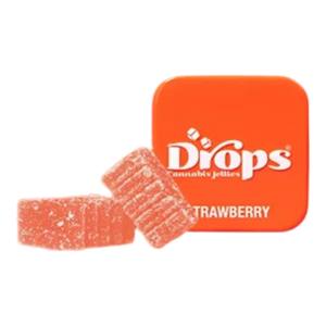 Drops | Strawberry | 1:1:2 THC:CBG:THCV | Strain-Specific Live Rosin Infused Jellies | 2pc | 50mg
