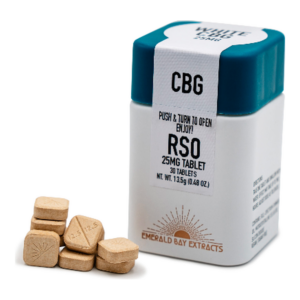 White CBG 25mg : 40pk RSO Full Spectrum Tablets (1mg)