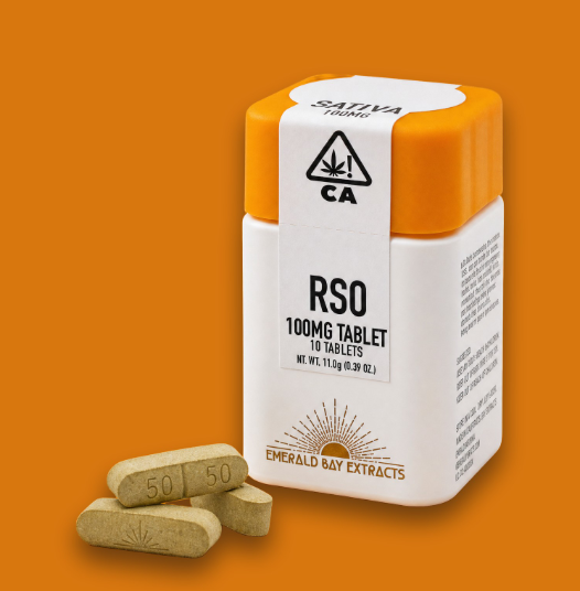 Emerald Bay Extracts | Tropicana Cherry | 100mg : 10pk | RSO Full Spectrum Tablets | 1000mg