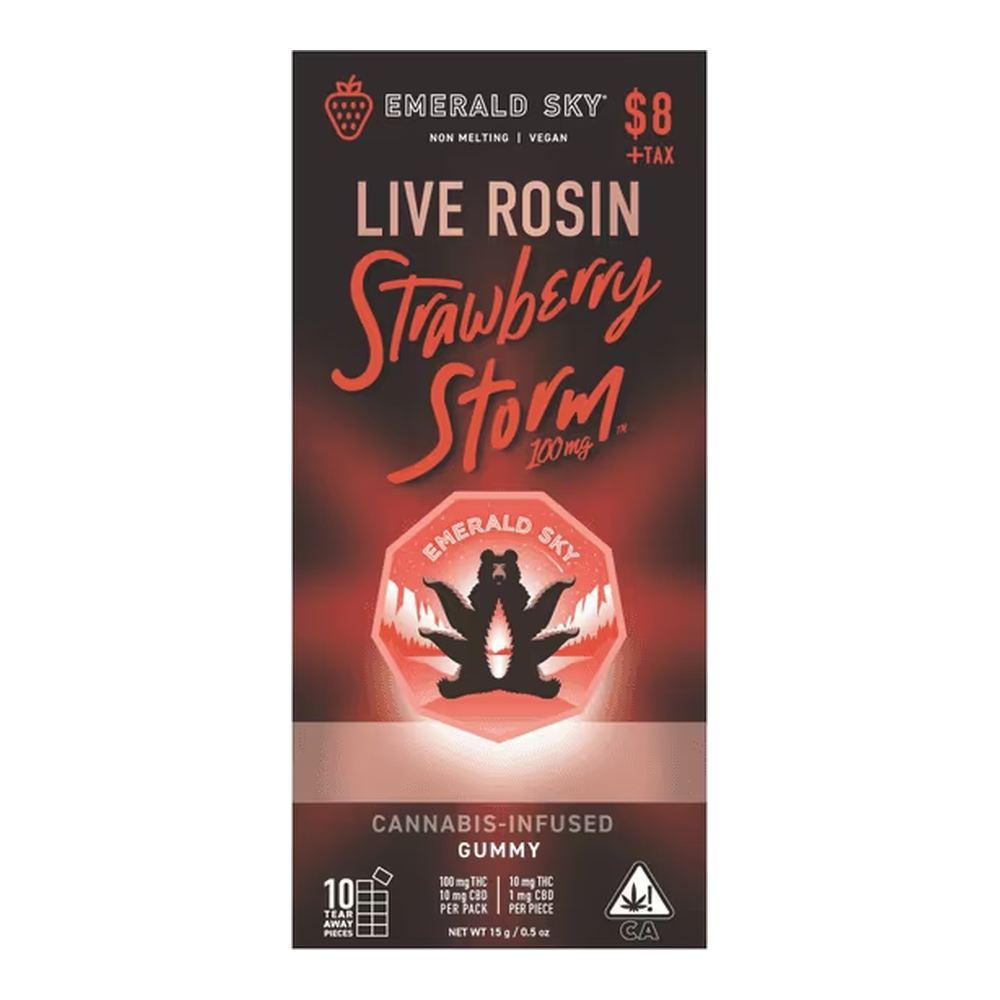 Emerald Sky | Strawberry Storm | Live Rosin Single Gummy | 100mg