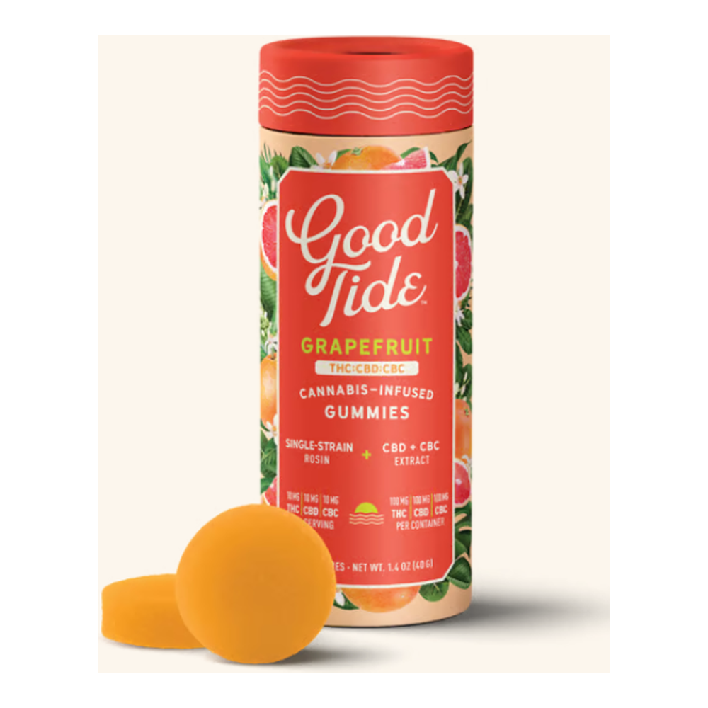 Good Tide | Grapefruit | 1:1:1 THC:CBD:CBC Rosin Gummies | 100mg