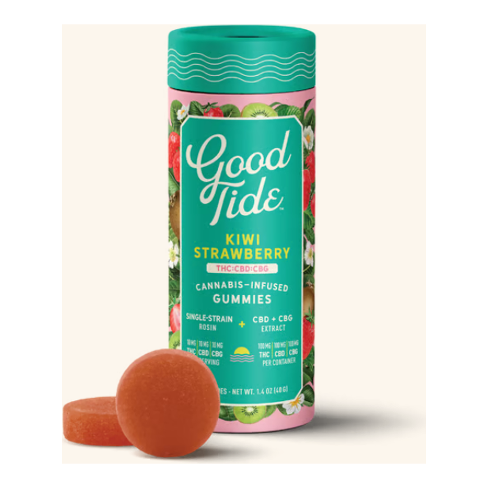 Good Tide | Kiwi Strawberry | 1:1:1 THC:CBD:CBG Rosin Gummies | 100mg