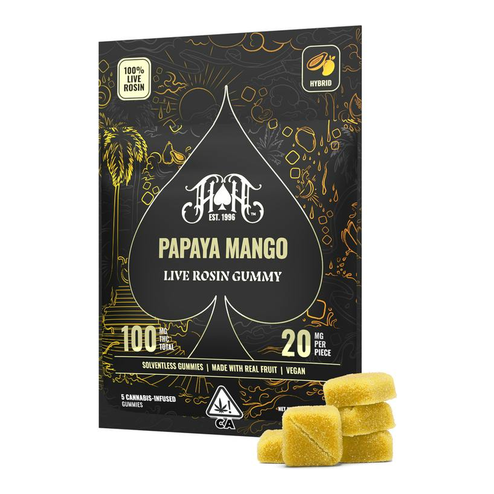 Heavy Hitters | Papaya Mango | Live Rosin Gummies | 100mg
