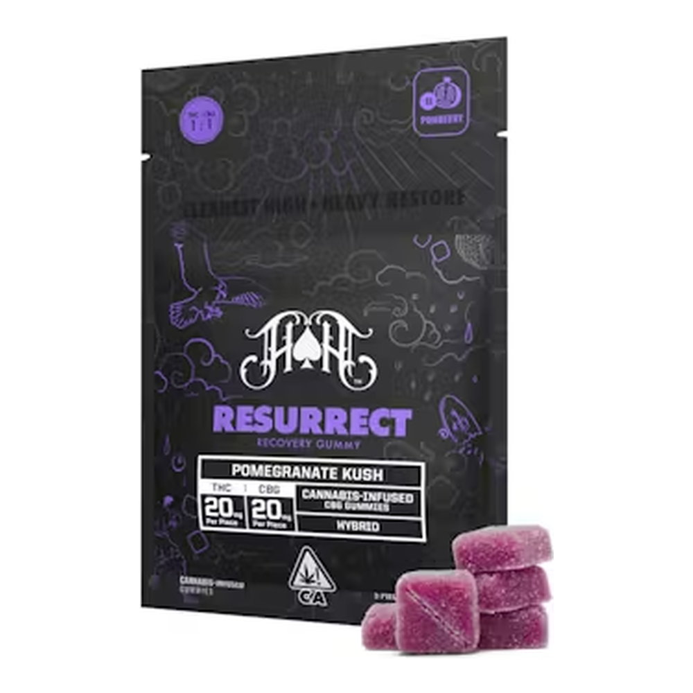 Heavy Hitters | Pomegranate Kush | Resurrect CBG Gummies | 100mg