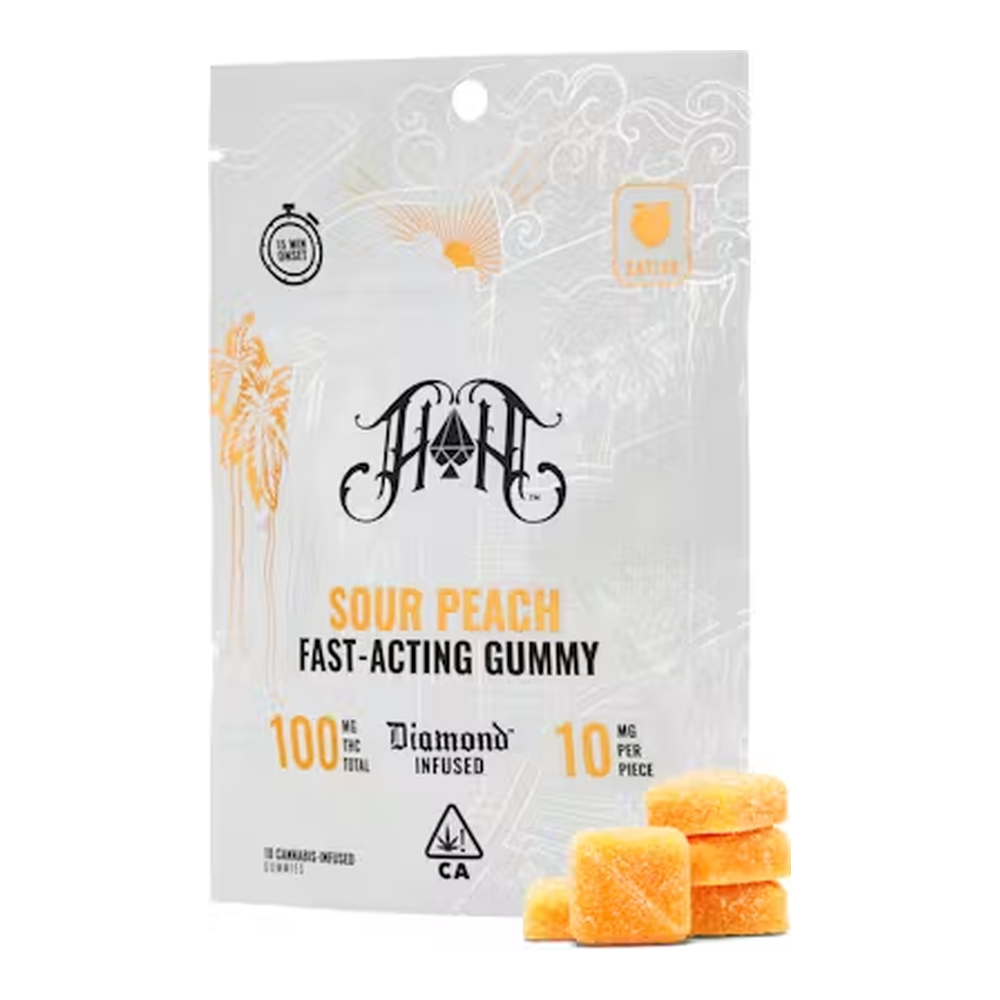 Heavy Hitters | Sour Peach | Fast Acting Sour Gummies | 100mg