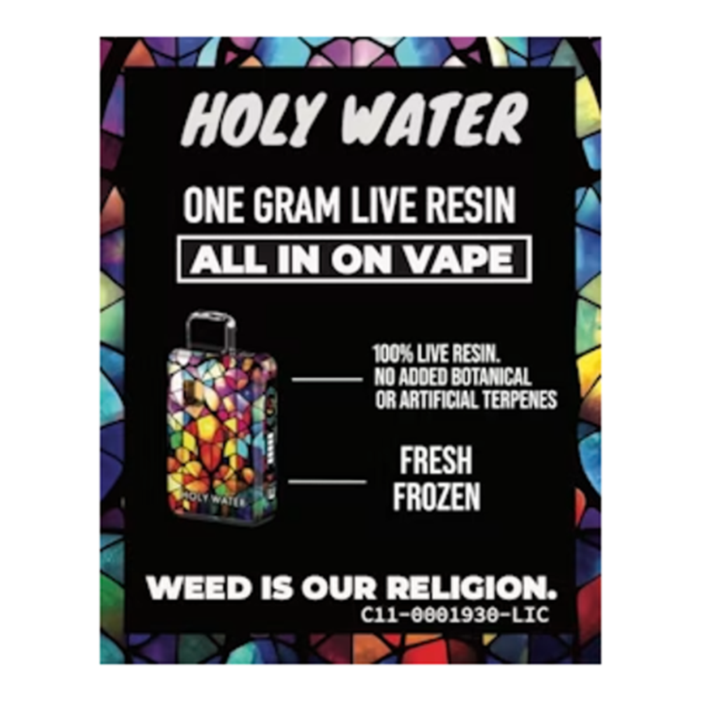 Holy Water | Kalua Pig | Live Resin All-In-One Vape | 1g