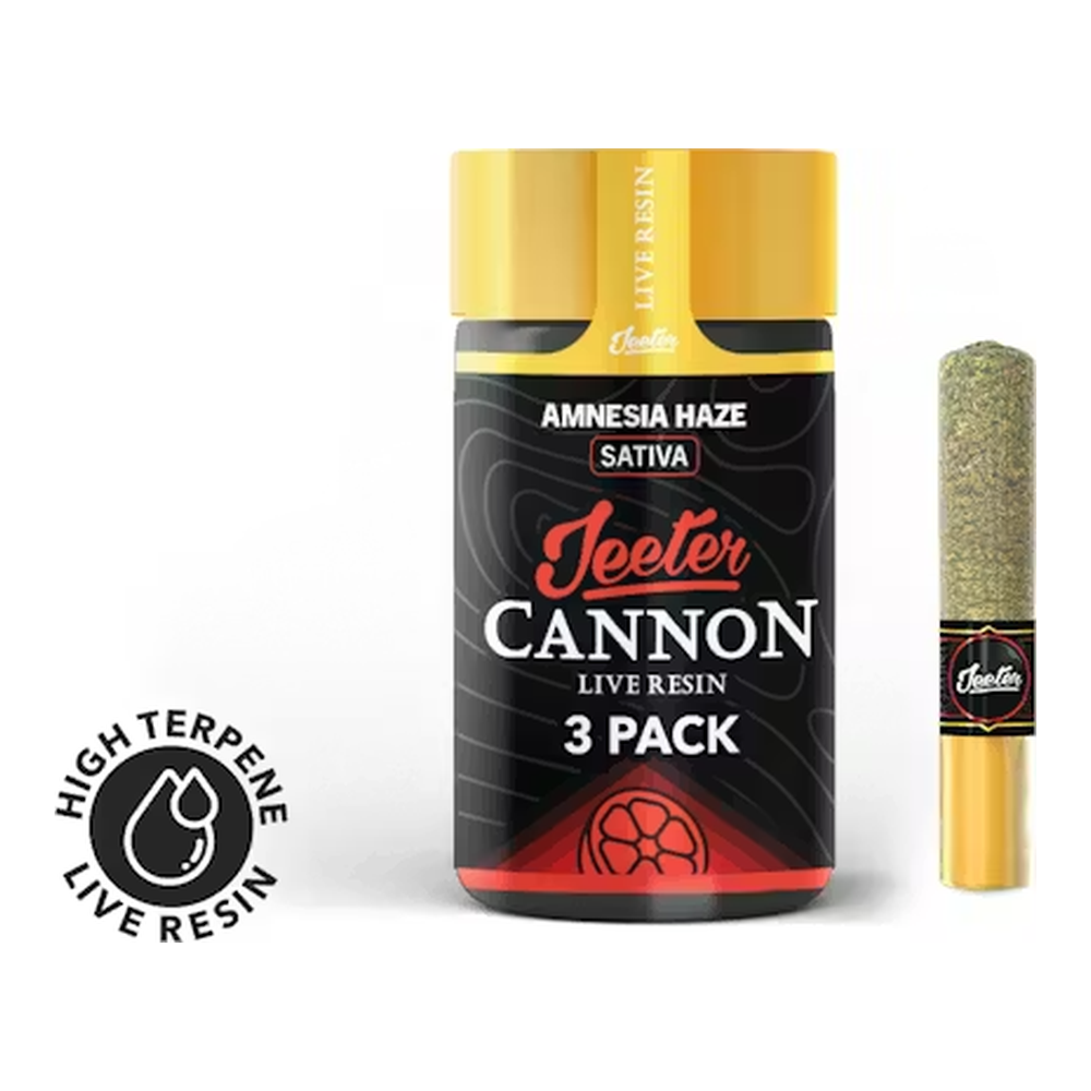 Jeeter | Amnesia Haze | Live Resin Infused Baby Cannons 3pk | 1.5g