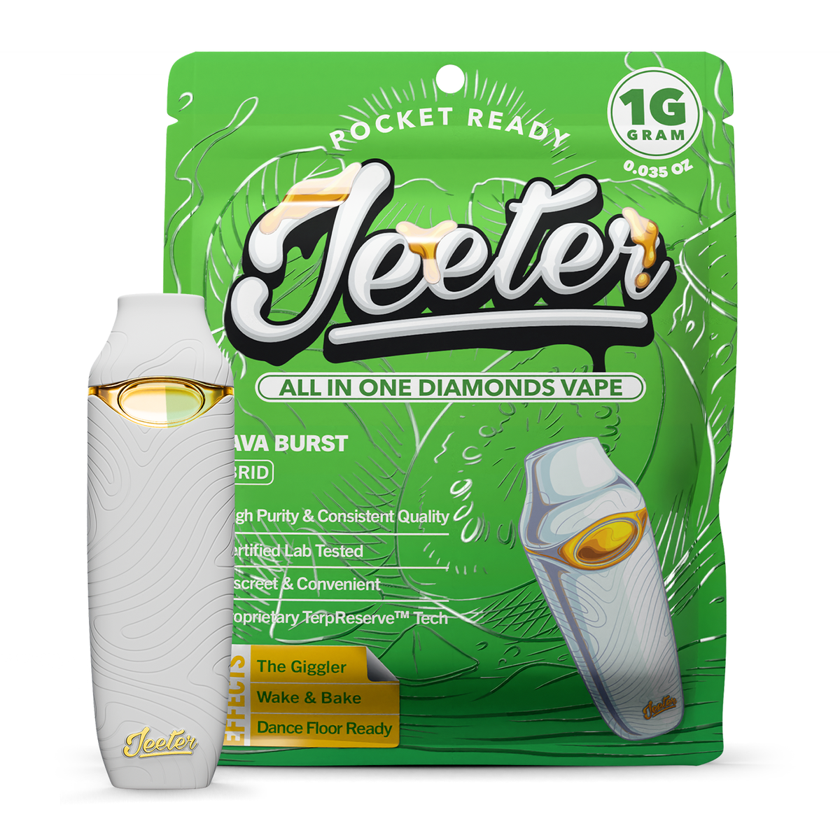 Jeeter | Guava Burst | All-In-One Diamonds Vape | 1g