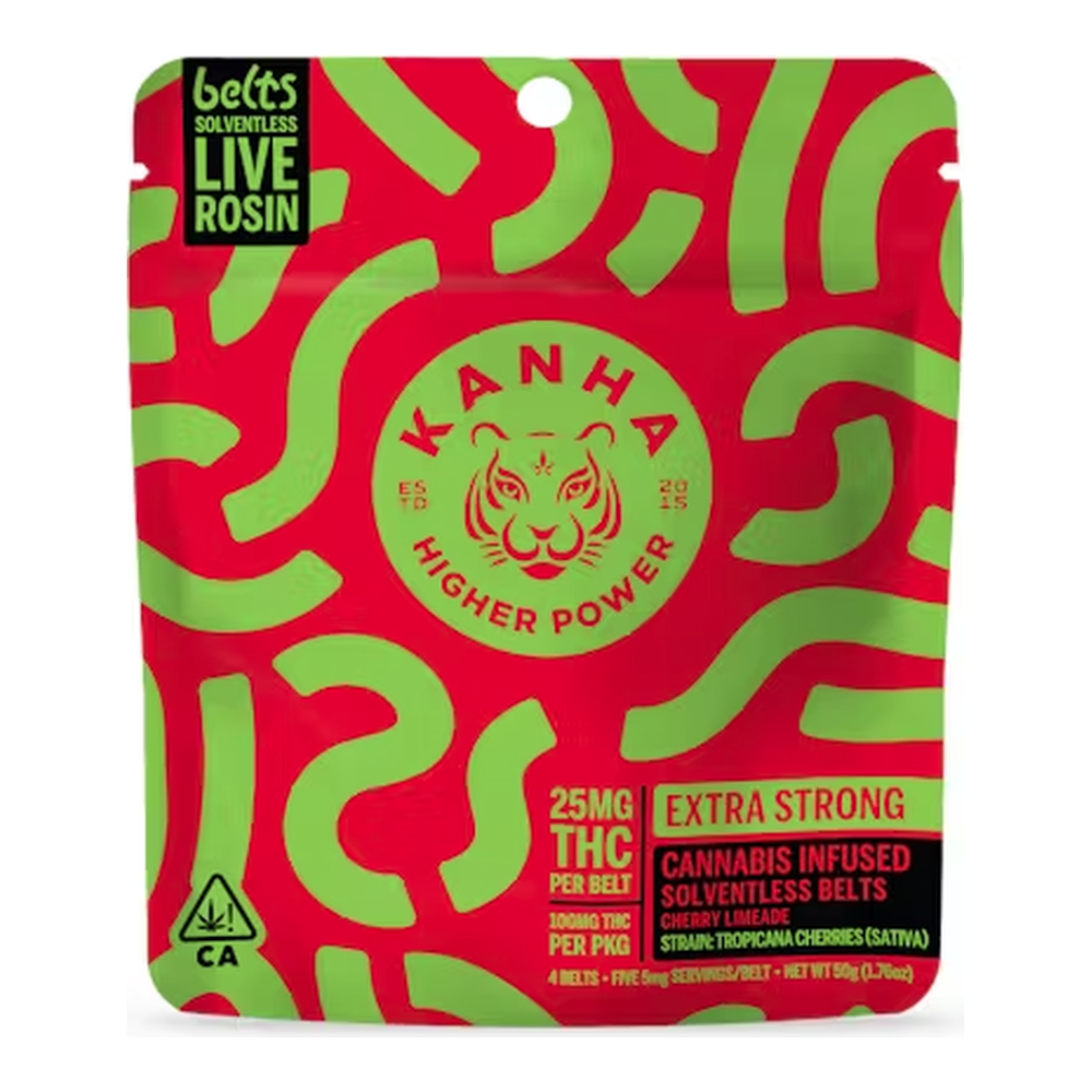 Kanha | Nano Cherry Limeade | Solventless Live Rosin Belts | 4pk | 100mg