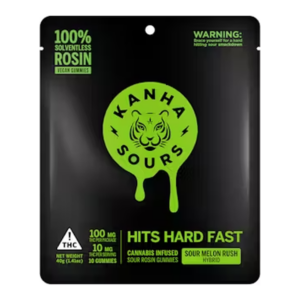 Sour Melon Rush Vegan Solventless Rosin Nano Gummies (100mg)