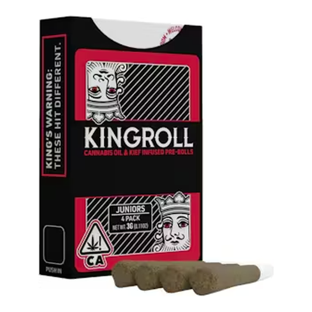 KingRoll | White Rhino x Cannalope Kush | Oil & Kief Infused Pre-Roll 4pk | 3g