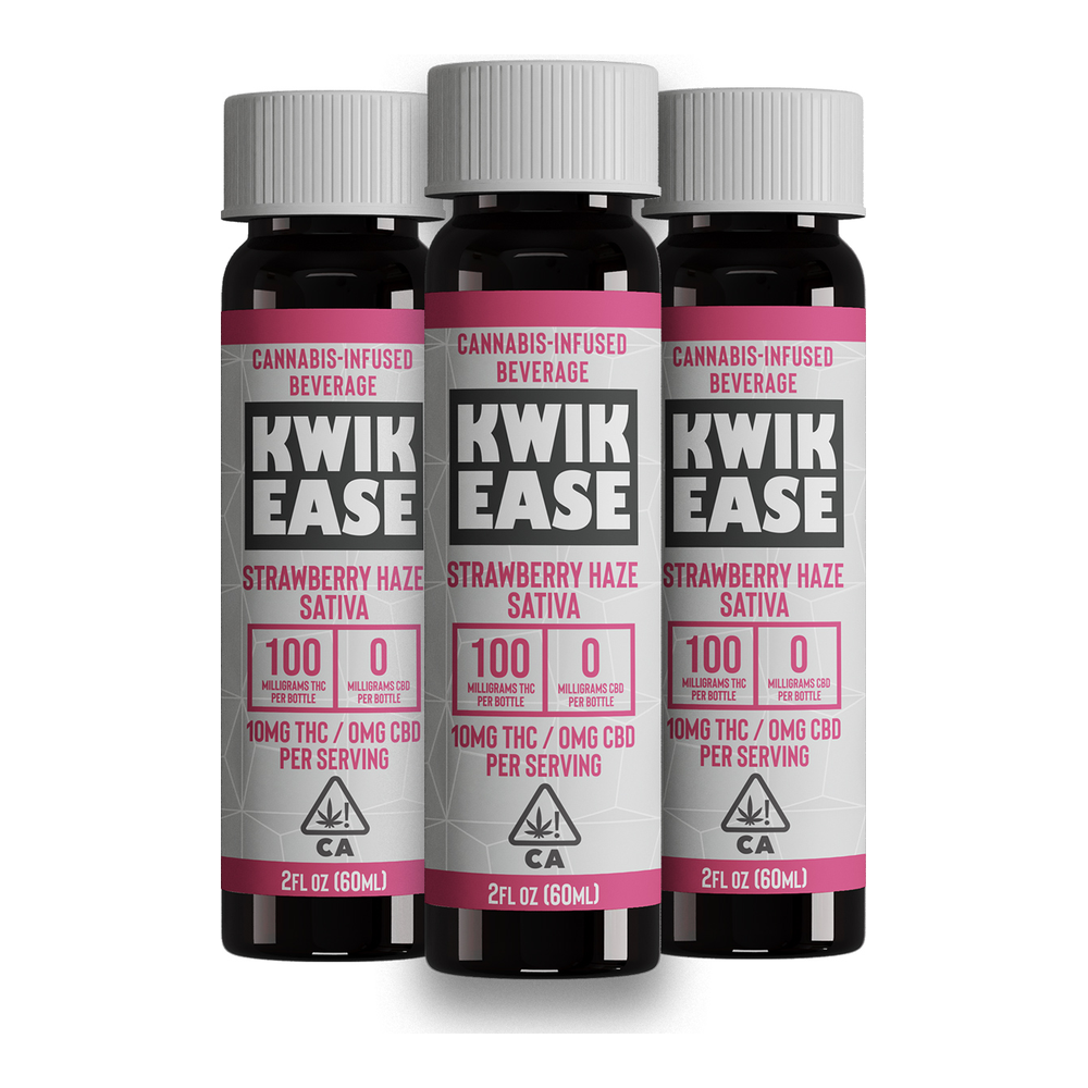 Kwik Ease | Strawberry Haze | Cannabis Infused Beverage Shot | 100mg