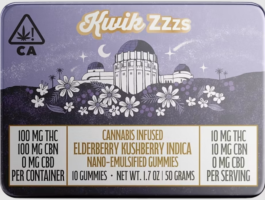 Kwik Zzzs | Elderberry | 1:1 THC:CBD Nano Gummies | 100mg