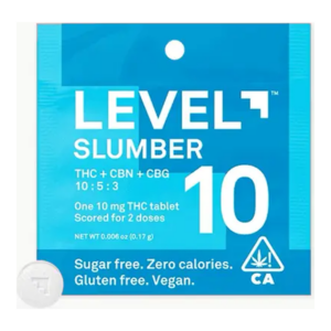 Level | Slumber | Single Tablet | 10:5:3 | THC:CBN:CBG | 10mg