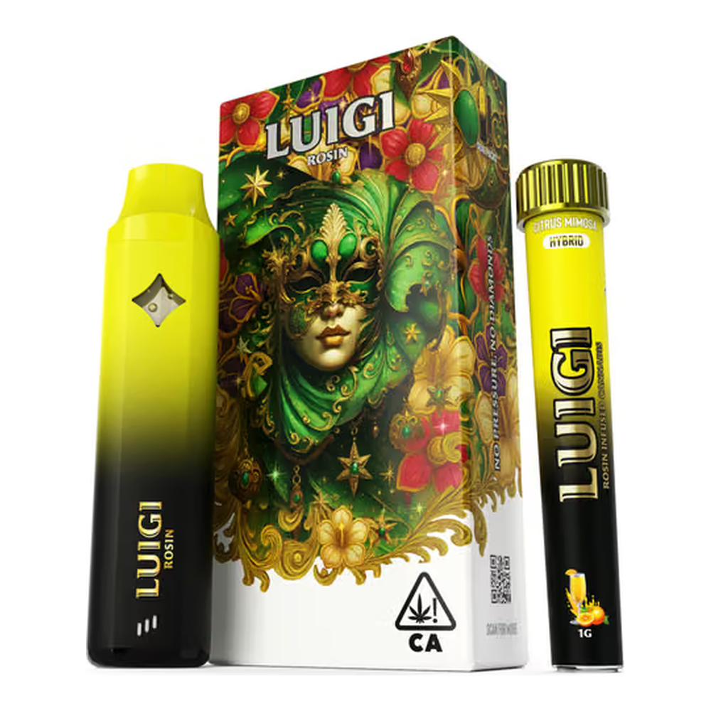 Luigi | Citrus Mimosa | Rosin All-In-One Vape 1g + Infused Bubble Hash Rosin Preroll Blunt 1g