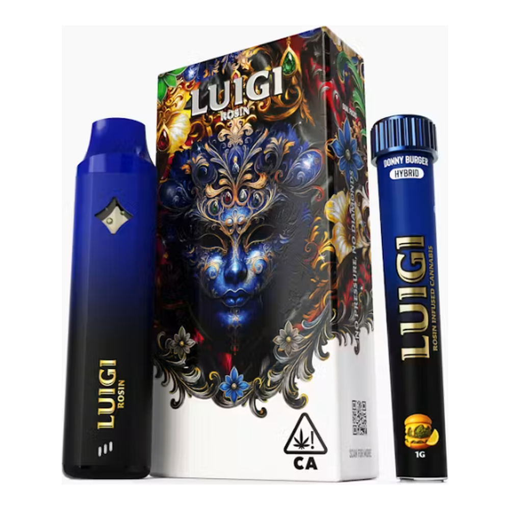 Luigi | Donny Burger | Rosin All-In-One Vape 1g + Infused Bubble Hash Rosin Preroll Blunt 1g