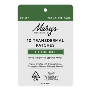 Mary's Medicinals | 1:1 Transdermal Patch | 10pk | CBD:THC | 100mg