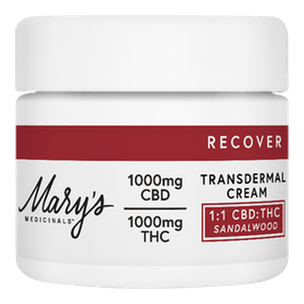 Mary's Medicinals | Recover Sandalwood | Transdermal Cream | 1:1 CBD:THC | 1000mg
