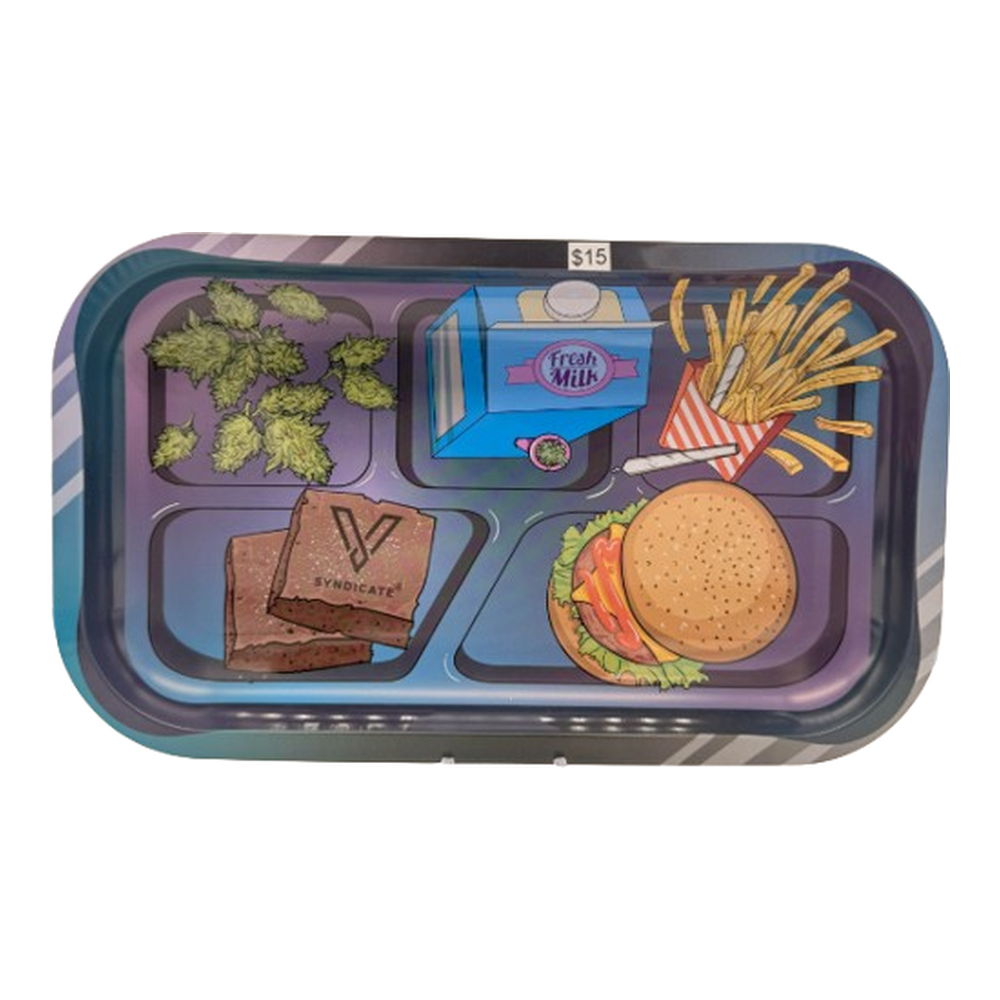 Medium Metal Rolling Tray Hamburgers & Fries