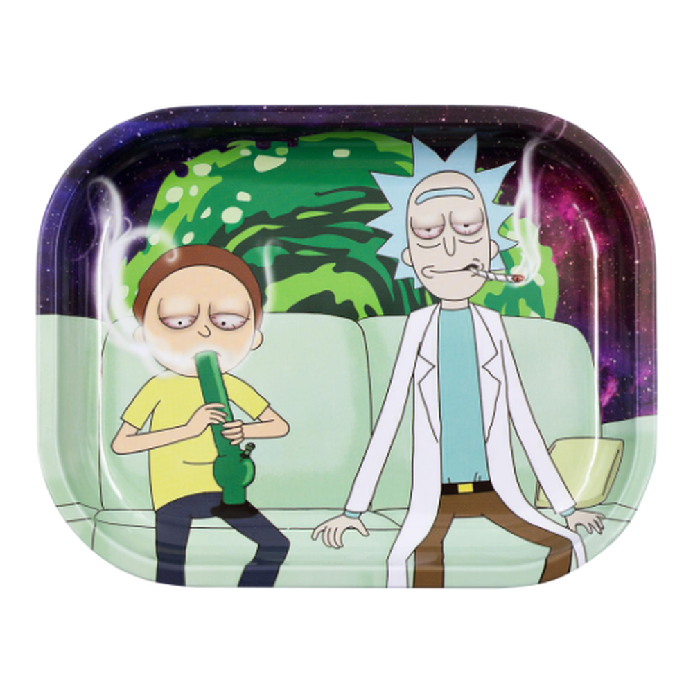 Medium Metal Rolling Tray Rick and Morty Couch Lock