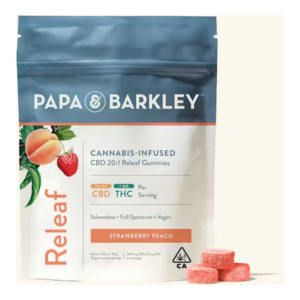 Strawberry Peach 20:1 THC:CBD Releaf Gummies (20mg)