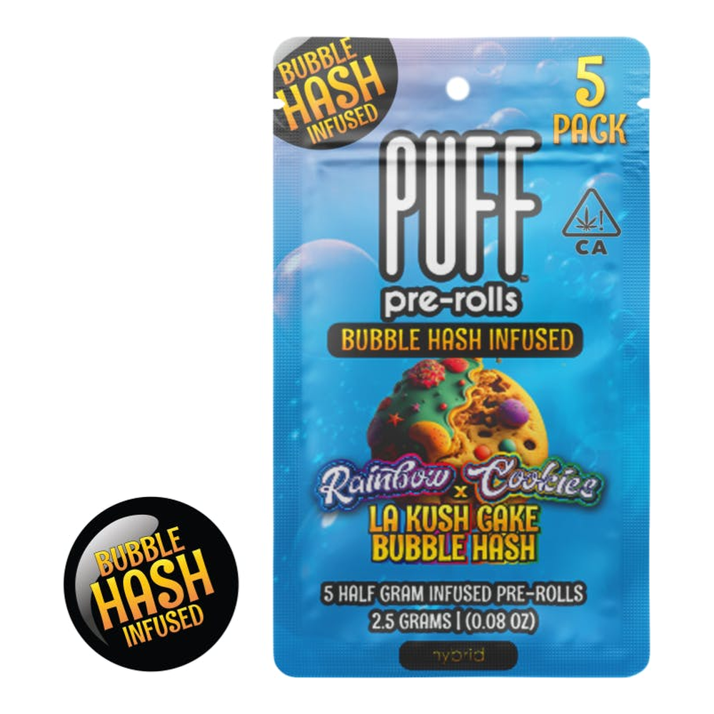 PUFF | Rainbow Cookies x LA Kush Cake | Bubble Hash Infused Pre-Roll 5pk | 2.5g