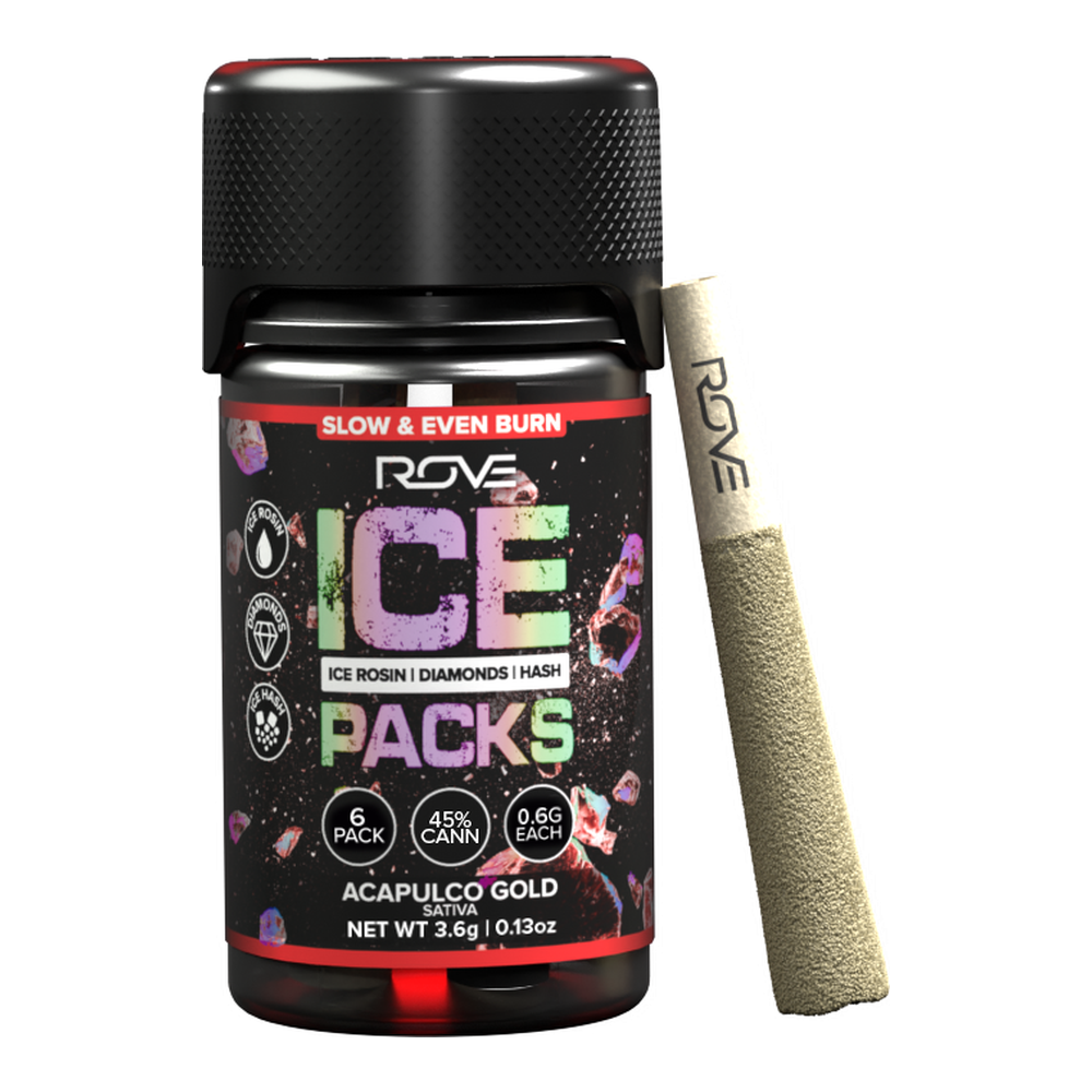 Rove | Acapulco Gold | Ice Packs Rosin + Diamond + Hash Infused Pre-Rolls 6pk | 3.6g