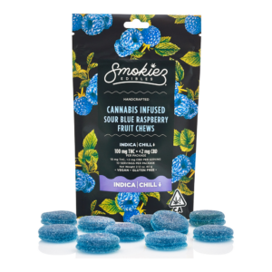 Sour Blue Raspberry Fruit Chews 10pk (100mg)